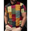 New Summer Men's Fashion T-shirt Personality Geometry Pattern Printed Men's T-shirt Top