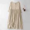 Spring/Summer 2026 Elegant Floral Tie-Up Round Neck Pullover Dress