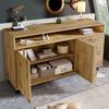 Buffet - 3 Drawers and 2 Doors - Storage Furniture - Adjustable Shelf - Living Room, Dining Room, In Dark Oak, 120x40x85 Cm