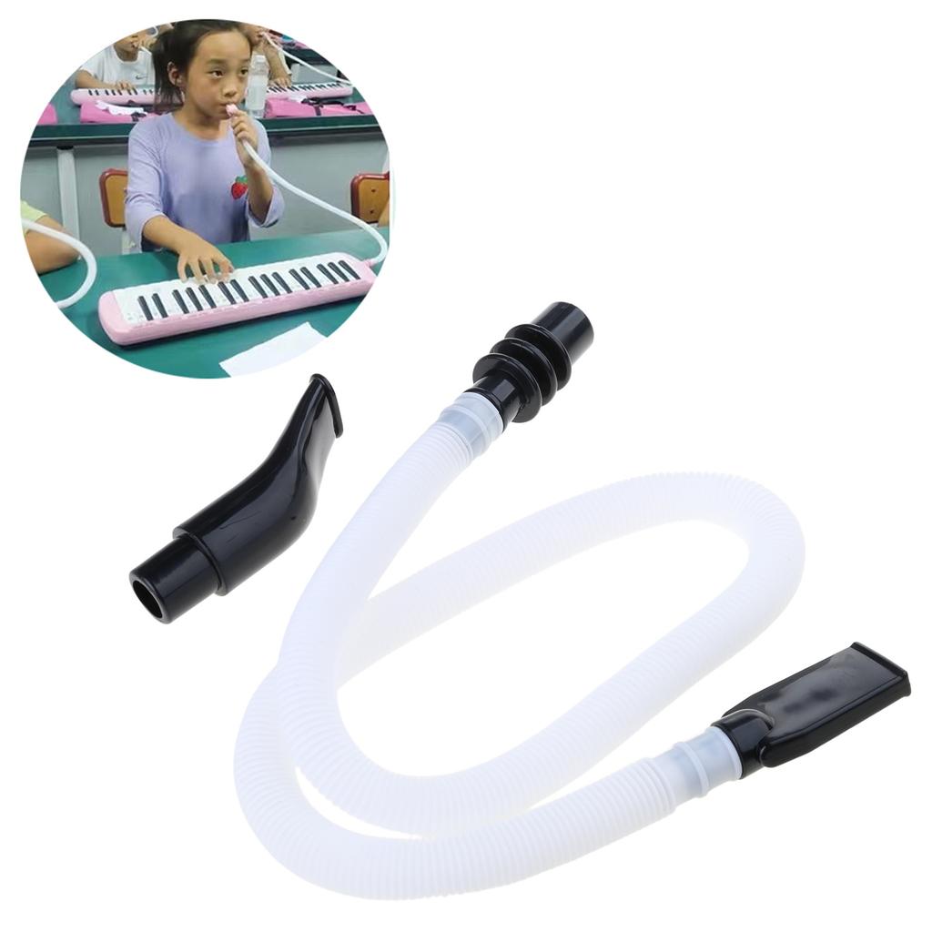 Melodica Strumento Piano a Soffio Piano a Bocca 57cm Lungo Tubo Flessibile in Plastica e Bocchino Parti di Ricambio per Pianica