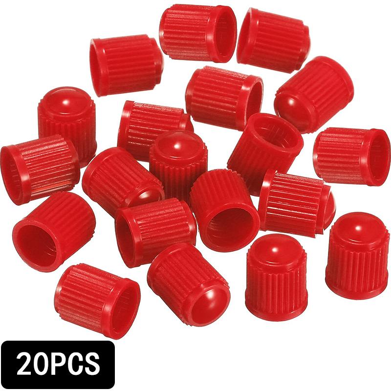 20PCS Motorcycles Tire Valve Plastic Black Car Bike Tyre Valve Caps with O Rubber Ring Covers Dome Shape Dust Valve Moto Parts