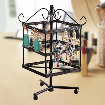 3 Tiers Iron Earring Holder Display Rack Fashionable Multipurpose Jewelry Stand for Desktop