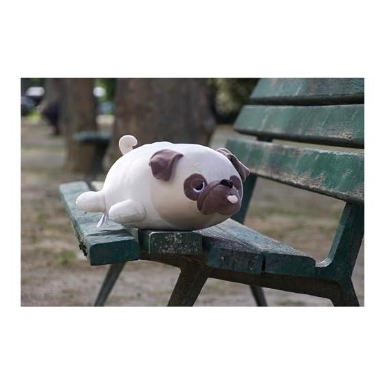 LIV HEART Bolster Cushion Marshmallow Animal Pug Hana (Total Length Approx. 27cm) Fluffy Chewy 48656-32