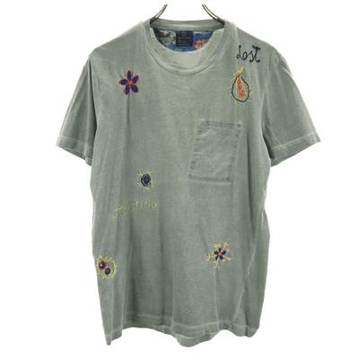 LOST IN ALBION Made In Italy Flower Embroidery Short Sleeve T-shirt M Men's Used