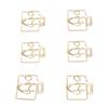 100pcs Paper Clips Prevent Slip Camera Shaped Decorative Metal Small Bookmark Paperclips for Paper Document Gold