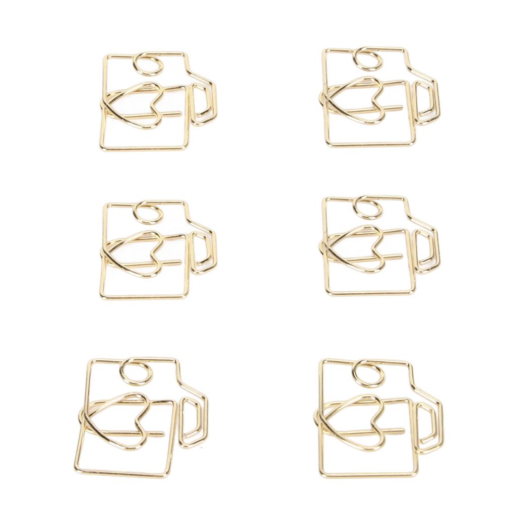 100pcs Paper Clips Prevent Slip Camera Shaped Decorative Metal Small Bookmark Paperclips for Paper Document Gold