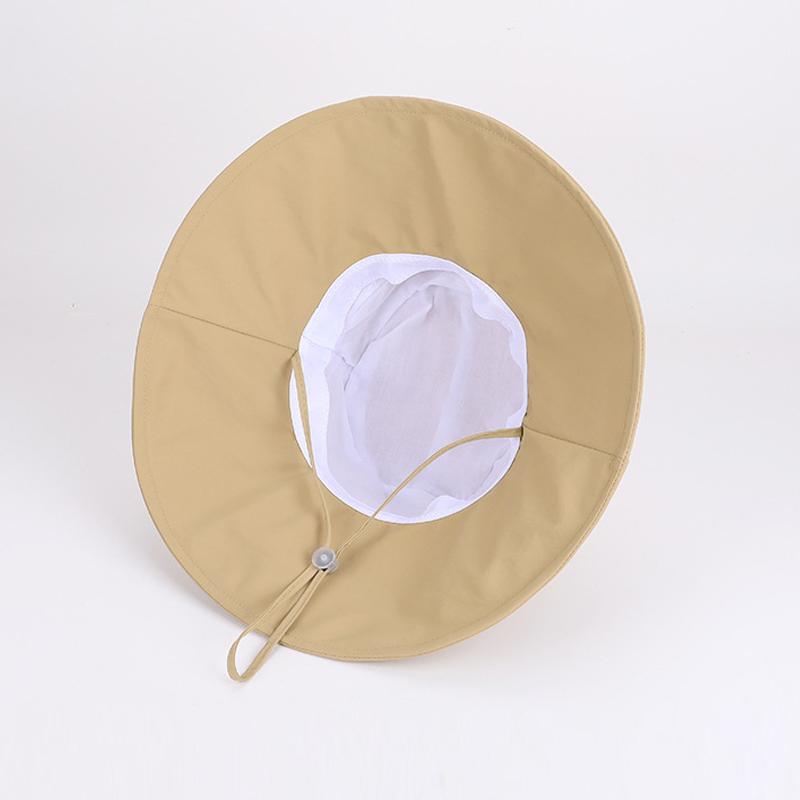 Spring Summer Outdoor Large Brim Sunscreen Hat Women Can Wear Ponytail Fisherman Hat Mountaineering Camping Sun Hat