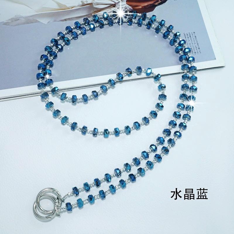 120cm Crystal Beads Crossbody Lanyard Long Cord Necklace Chain Glitter Strap Anti-lost Universal Hanging CellPhone Cover Case