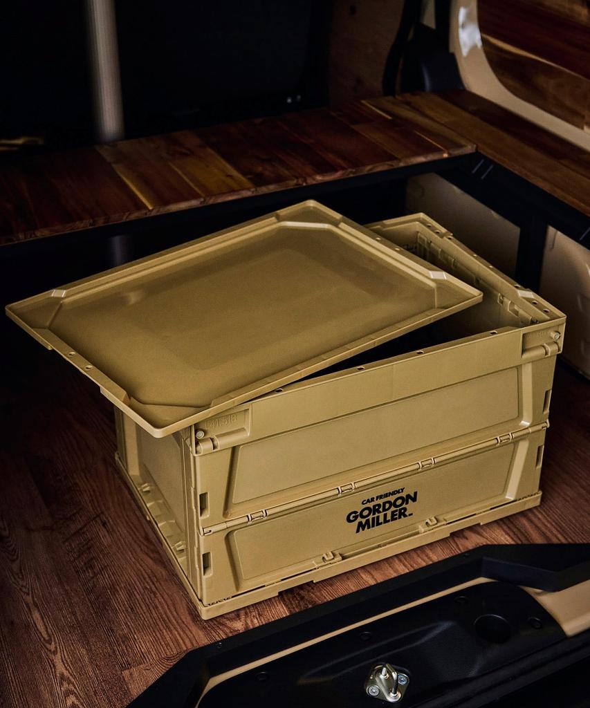 GORDON MILLER 50L Folding Container for Cars, Garage Cargo Rack, Foldable Storage Box, Coyote Beige, 1558848