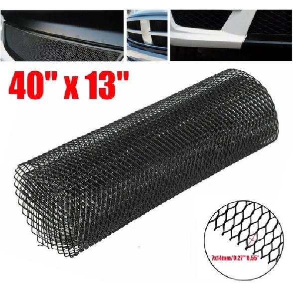 Black Car Grill Mesh Aluminum Grille ert Bumper 40×13 Pickup Vent Hole 7*14mm