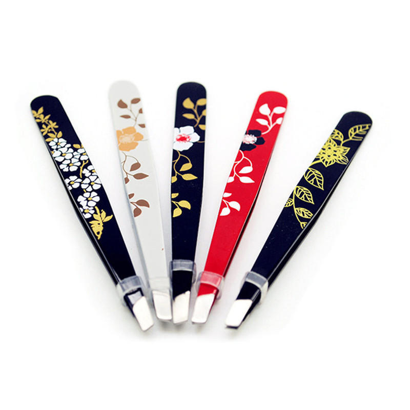 Professional Eyebrow Tweezers Hair Beauty Slanted Stainless Steel Tweezer Tool