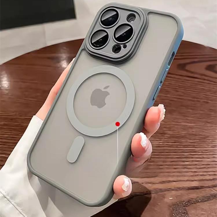 Applicable To Apple 15 Magnetic Charging Mobile Phone Case Matte 13proMax Full-inclusive IPhone 14 Simple Anti-fall Protection Case