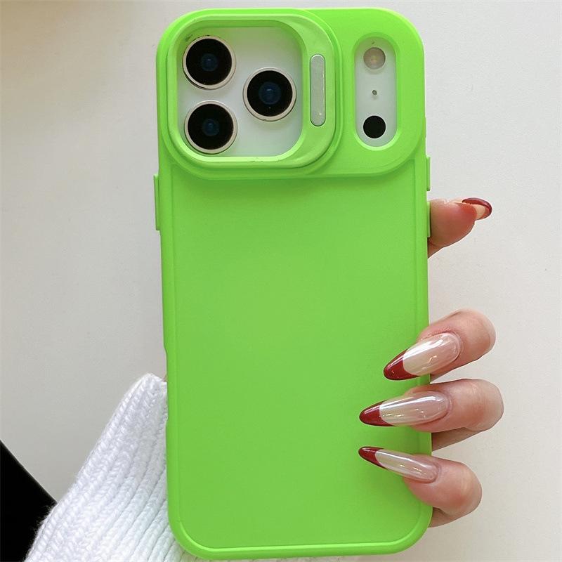 

Solid Color Stand Case for iPhone 17/16 Pro - Silicone, Model 1514 14/13 зелёный