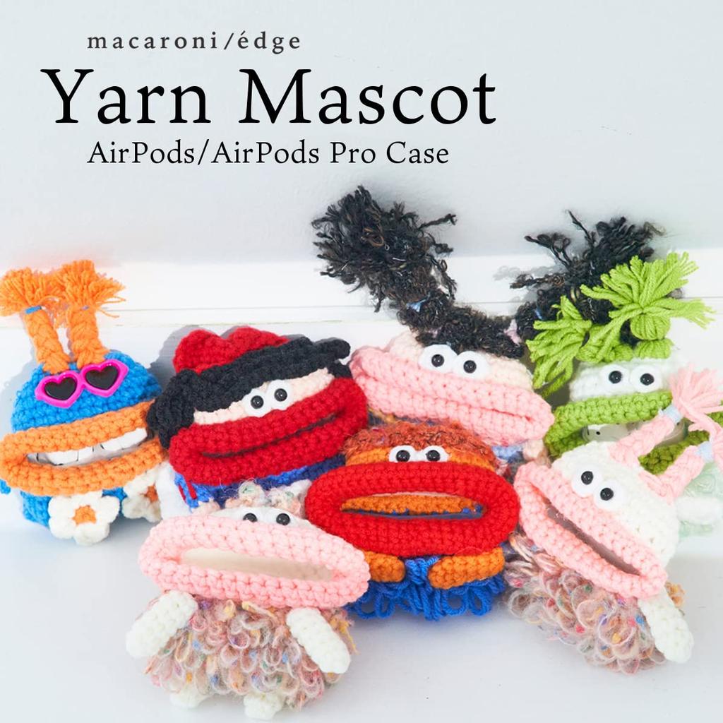 Macaroni Edge Airpods Handmade Yarn Mascot Case for Airpods Pro Case, Airpods, (2nd Generation) (Airpods Pro/Pro (2nd Generation), Mojarin)