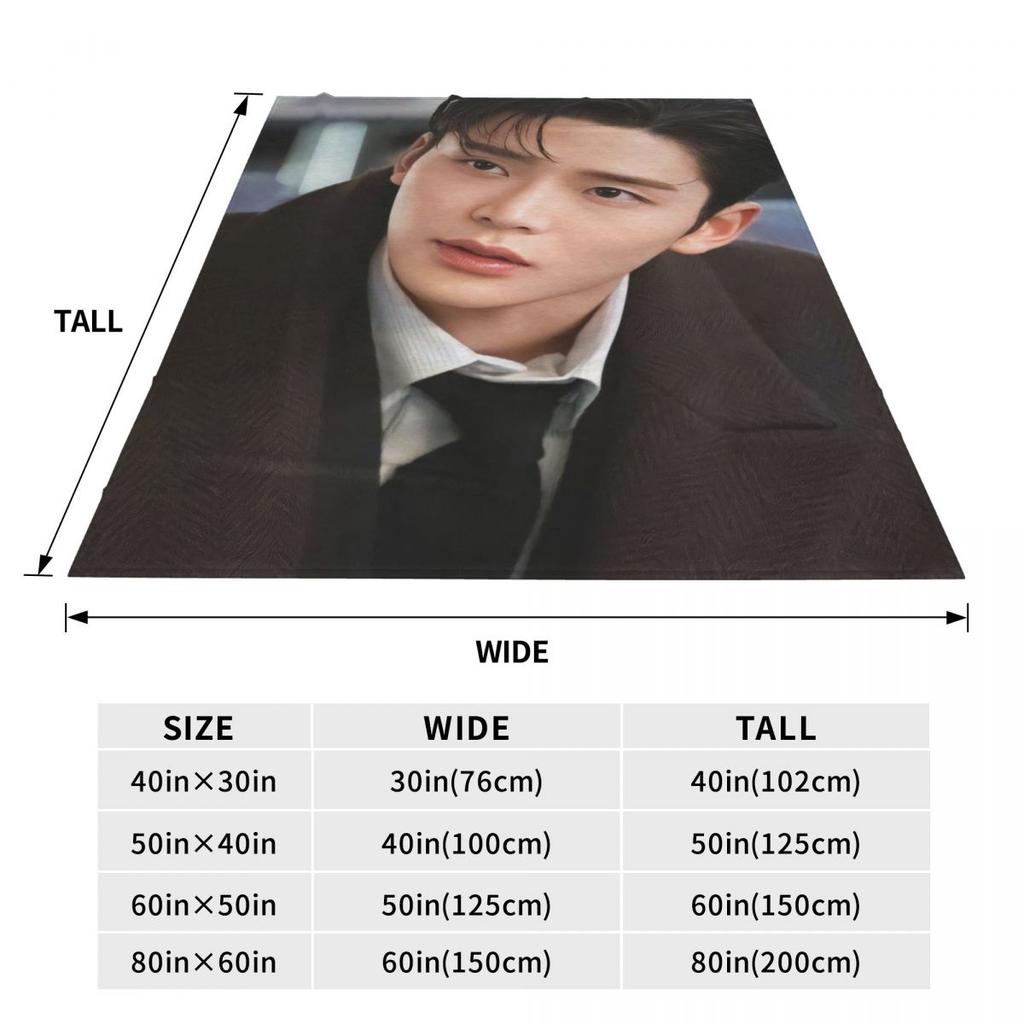 R-Rowoon Flanelldecke Qualität Super Warm Südkoreanischer Schauspieler und Sänger Bettwäsche Überwürfe Winter Reise Stuhl Muster Tagesdecke
