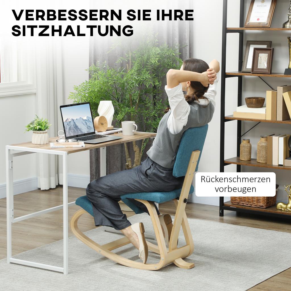Ergonomic Kneeling Chair, Kneeling Stool Health Chair for Home, Office, Meditation Dark Blue