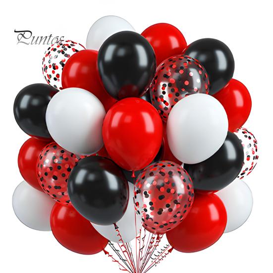 

60 шт. праздничных воздушных шаров 12 дюймов, металлические латексные конфетти, воздушные шары с лентой для украшения дня рождения, детского душа, свадьбы B