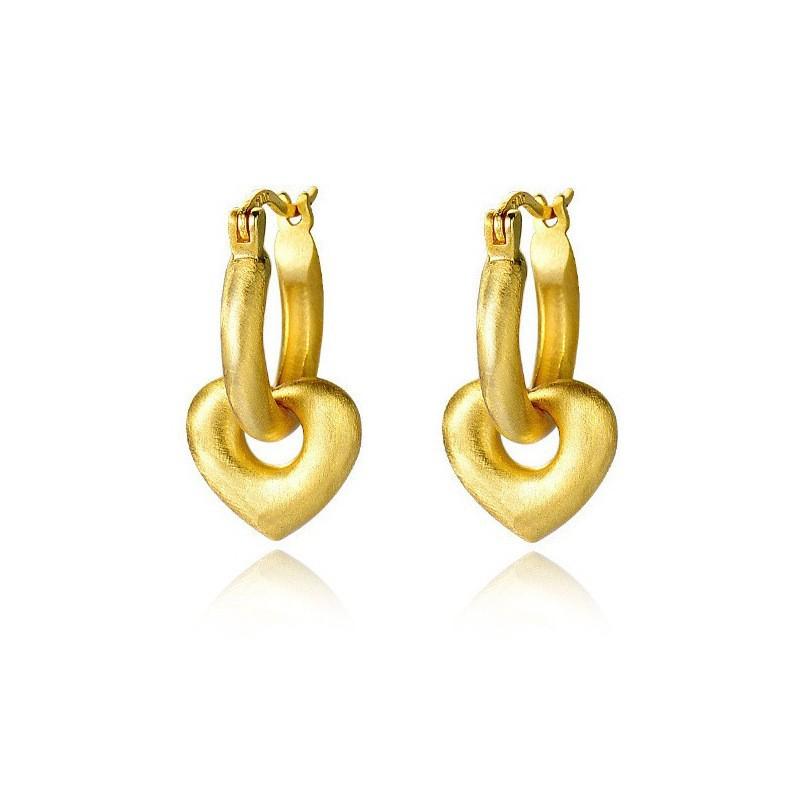 Frosted Matte Love Ear Buckle Personalized Millennium Spice Girl A Two-Wear Earring Simple Atmosphere Hollow Heart Earrings