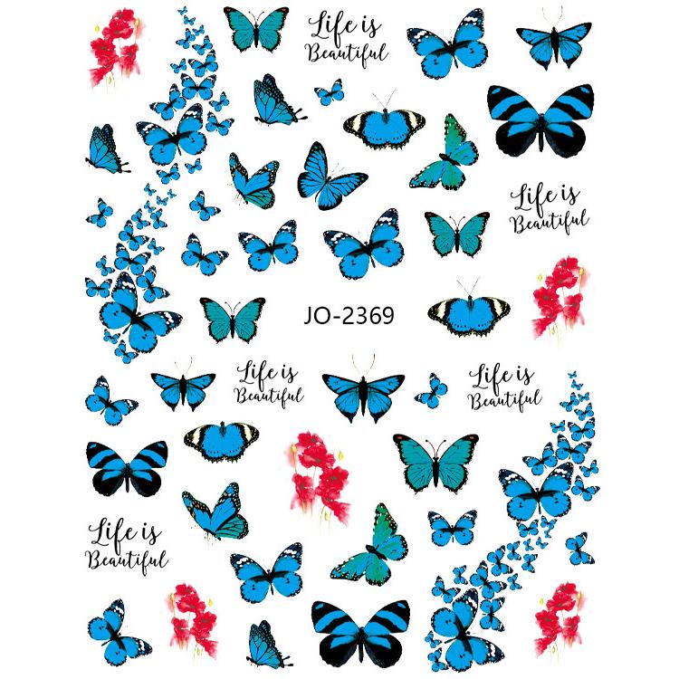 Butterfly Nail Stickers Colorful Butterflies Self Adhesive Transfer Sliders Wraps Manicures Foils DIY Decorations,Nail Art Tool