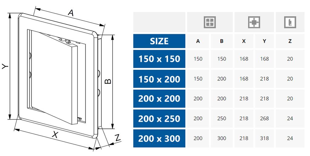 Brown Inspection Door 200X250 Mm