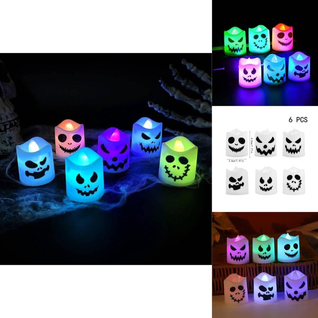 Ghost Halloween Led Candle Lamp With Multicolor Lighting For Spooky Events