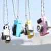 Simulation Camera Keychain with LED Light and Sound 5cm Beaded Chain Pendant for Night Visibility and Interactive Play