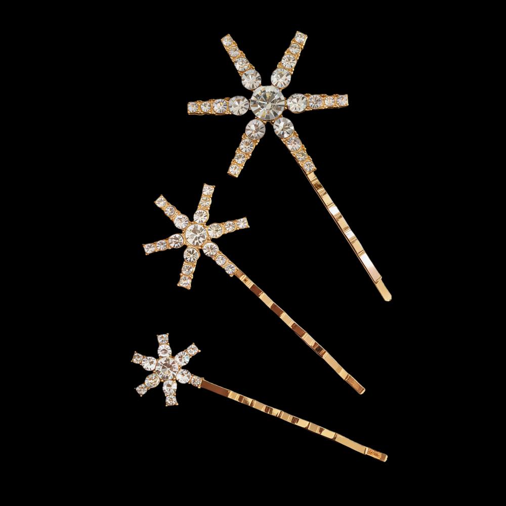3/4 Stück Set Kristall Stern Haarspangen für Damen Mädchen Metall Haarspangen Luxus Damen Haarspangen Hochzeit Braut Haaraccessoires