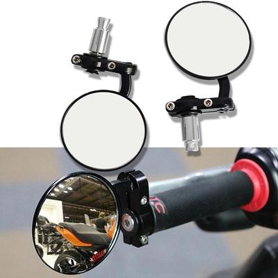 Rétroviseur de guidon modifié pour moto Harley noire pour voitures et motos électriques.