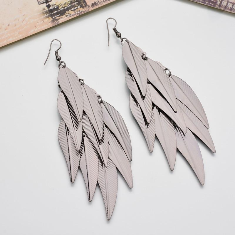 Long Earring Women Irregular Sexy Girls Jewelry Punk Metal Tassel Trendy Leaves Earrings Bohemia Earrings