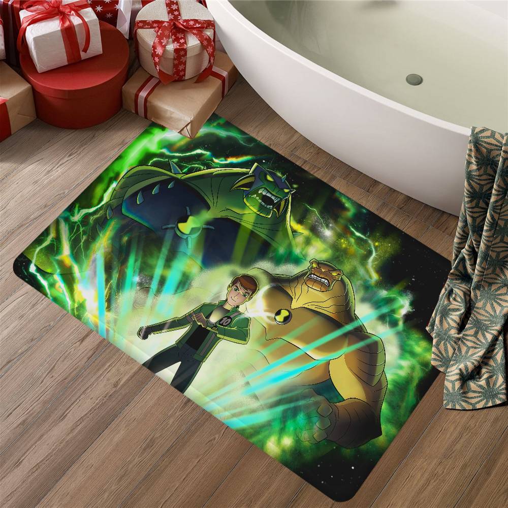 B-ben 10 Classic Animation Hallway Carpet Non-Slip Laundry Room Mat Laundry Decor Balcony Child Living Room Toilet Rug