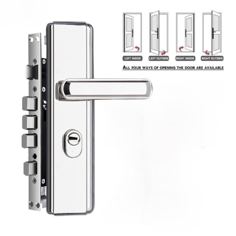 Serrure de porte antivol en acier inoxydable de haute qualité, serrure de porte de sécurité robuste, poignée de sécurité multifonction, serrure de poignée de porte