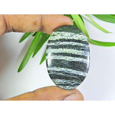 69Cts. Natural Green Swiss Opal Oval Cabochon Loose Gemstone 29X45X05 MM SK-719
