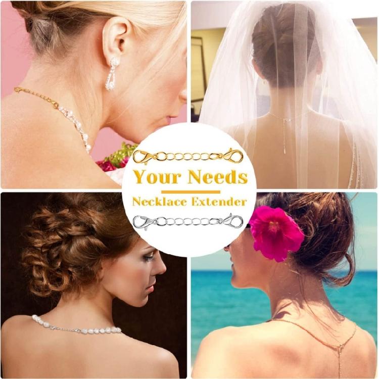 10Pcs Chain Extenders Jewelry Delicate Choker Extender Tail Chain Double Clasp