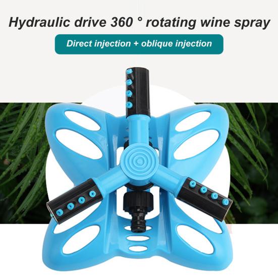 360-Degree Rotation Lawn Sprinkler with 3 Arm Leakproof Large Coverage Area Irrigation System Easy Assembly Automatic Water Sprinkler