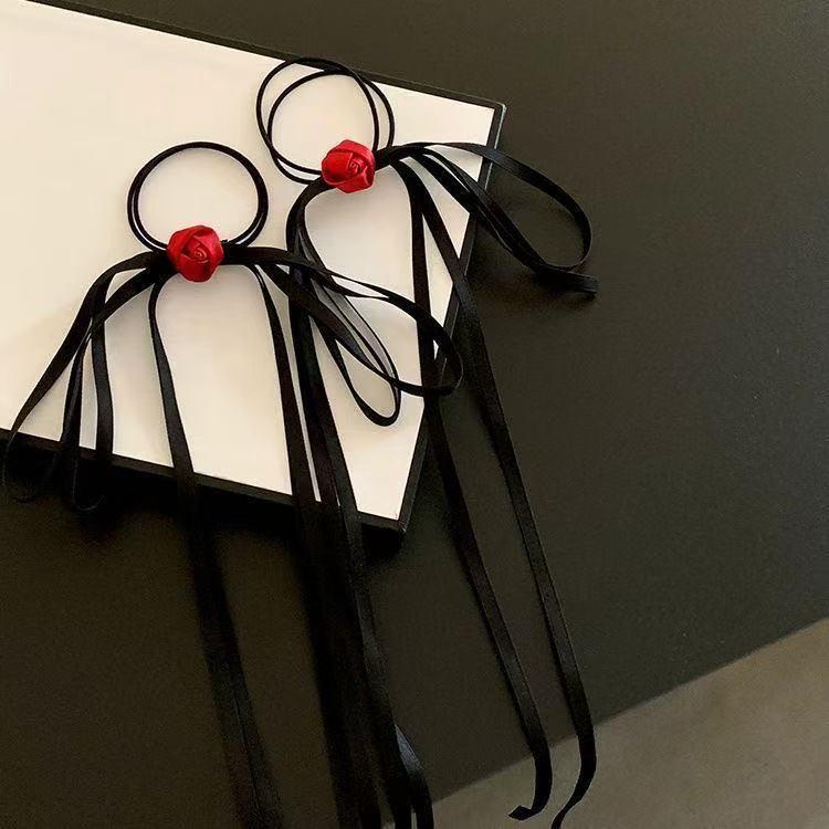 Fermaglio per Capelli con Nappa e Fiocco in Perline e Nastro Francese per Bambine – Doppia Pinza Intrecciata Stile Balletto