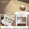 Nightstand, 1 Drawer, Open Compartment, PU Handle, 45x40x55 Cm, White