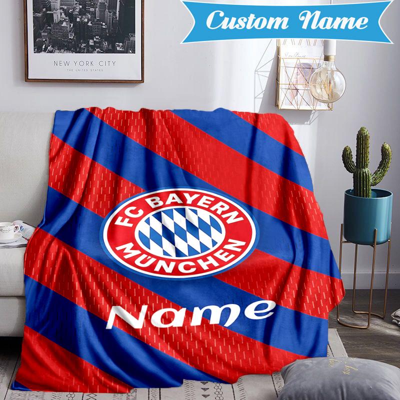 Custom Name Bayern Munich Crest Blanket Lightweight Ideal Bedding Blanket Perfect for Travel, Camping, Living Rooms, Sofas, Christmas gift