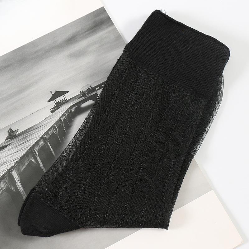 Men's Spring and Summer Simple Breathable Cylinder Crystal Stockings