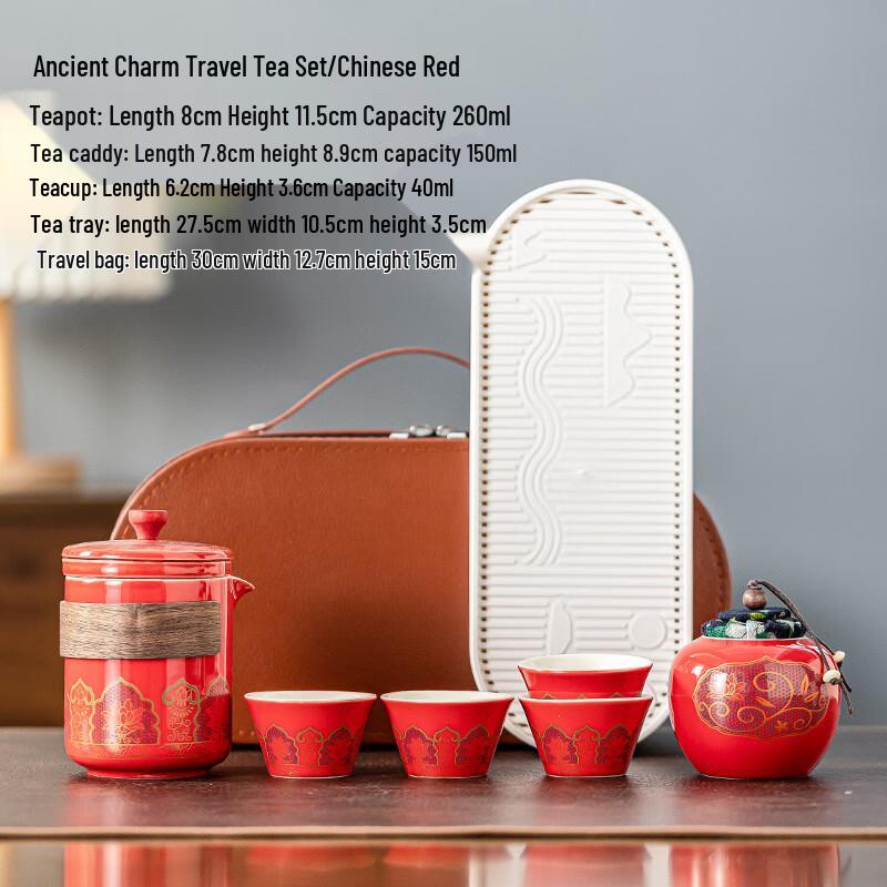 

Portable Ceramic Gongfu Tea Set with Travel Bag and Tray