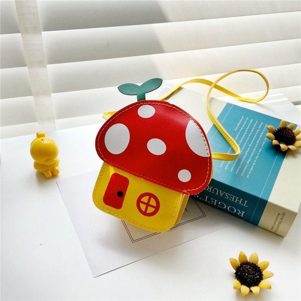 Protective Mushroom Phone Bag Case Cover Coin Shoulder Bag Kids Messenger Bag  Cycling