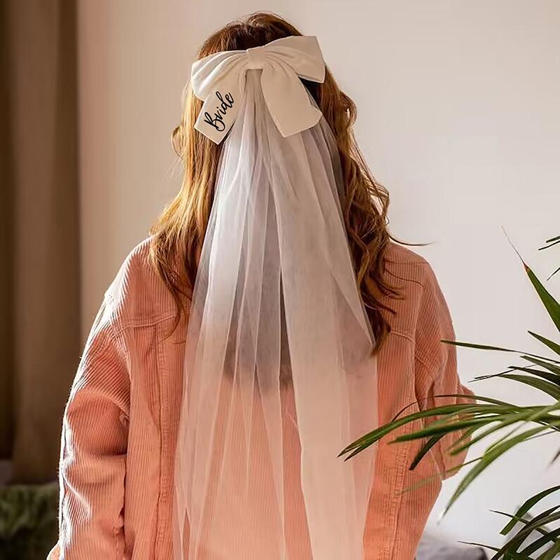 Bride Bow Veil Bachelorette Hen Do Party Bach Weekend Girls Trip Bridal Shower Beach Wedding Decoration Bridesmaid Proposal Gift
