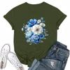 Women's Fashion Casual Printed Round Neck Short Sleeved T-Shirt Top T-Shirt Top Top
