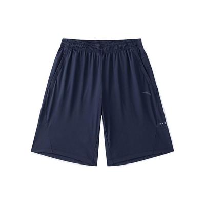 Training Series Solid Color Casual Print Straight Five-Point Shorts Men Bottoms Midnight-Blue 152237320-1