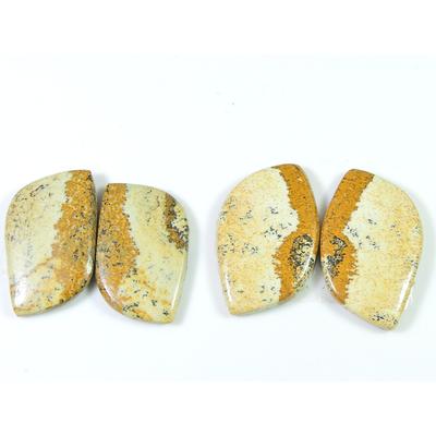 Natürlicher Bildjaspis Passendes Paar 02 Stück Ausgefallene Form Lose Edelsteine 21-24MM SK-1512