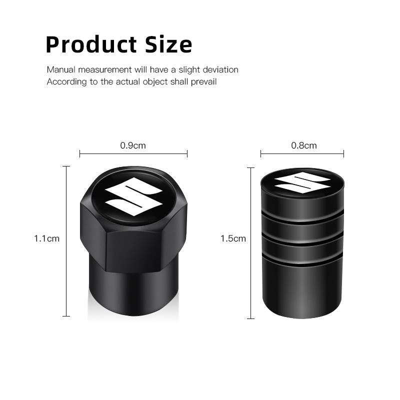 4Pcs 3D Metal Tire Valve Cap Car Tyre Air Stem Cover For Suzuki Jimny Samurai Vitara Swift Baleno Ignis Alto Splash Kaiser DZire