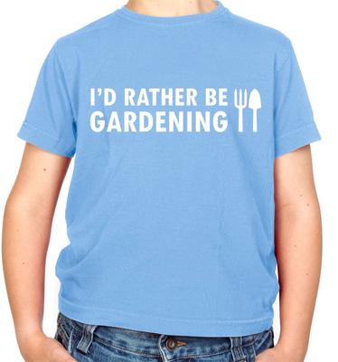 I'd Rather Be Gardening - Children's T-shirt - Grass Landscaper Gardener
