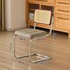 Used Light Luxury Rattan-Style Dining Chair – Stylish, Ergonomic Back Support for Home, Office, or Balcony.