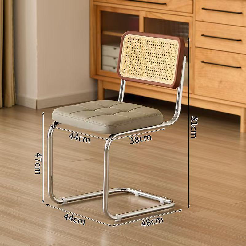 Used Light Luxury Rattan-Style Dining Chair – Stylish, Ergonomic Back Support for Home, Office, or Balcony.