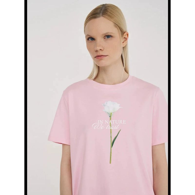 Loose Printed T-shirt Top Western Style New Fashion Casual Print Letters Cotton T-shirt Top