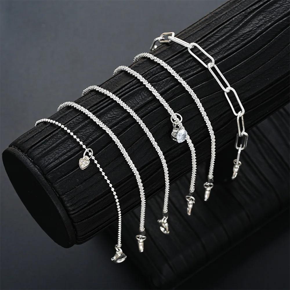 6 Pièces Bracelets Strass Argent 925 pour Femmes Filles Luxe Coréen Scintillant Ciel Étoilé Charms Bracelets Bijoux de Fête
